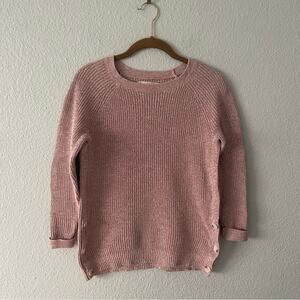 LOFT Pink Sweater with Button Detailing 100% cotton Size XS